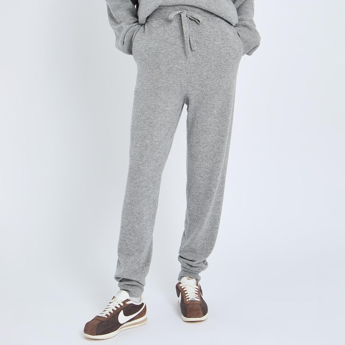Grey Cashmere Blend Cuffed Jogger main product photo