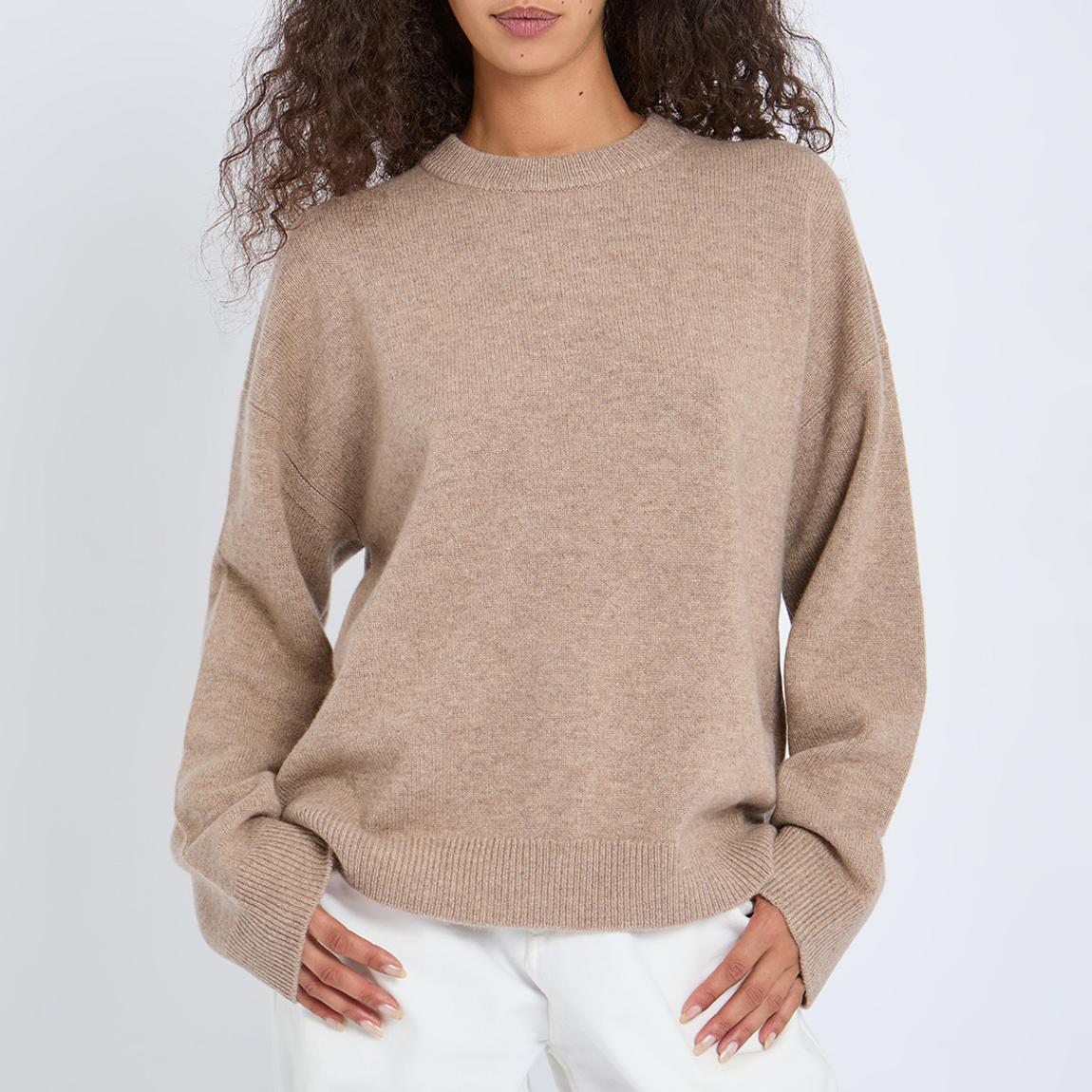 OATMEAL CASHMERE BLEND ROUND NECK main product photo