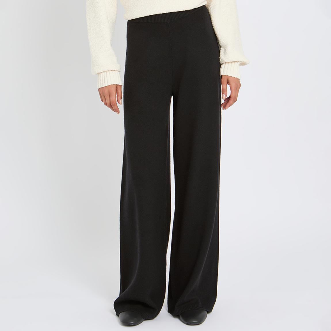 BLACK CASHMERE BLEND STRAIGHT LEG JOGGER main product photo
