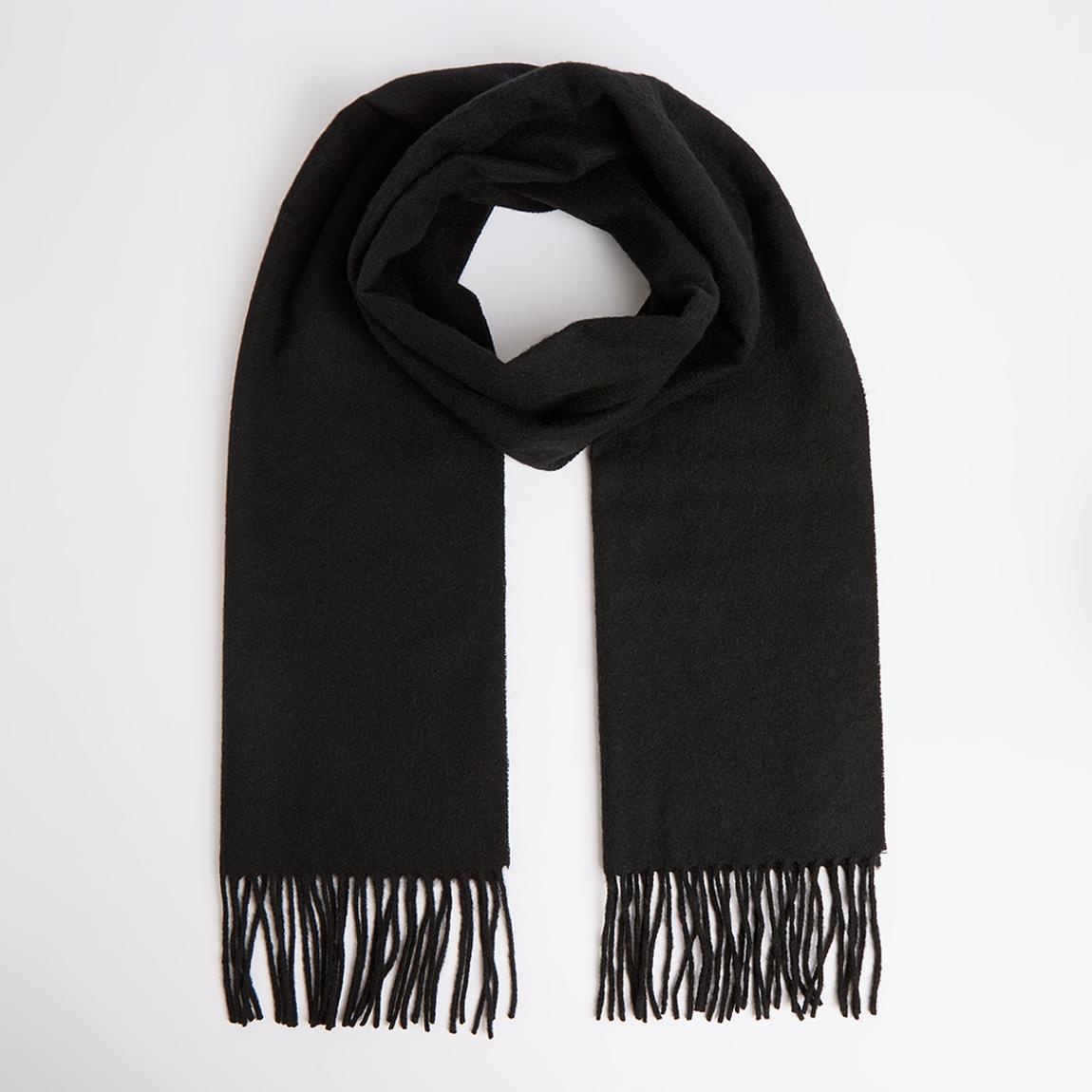 Black Wool Woven Scarf main product photo