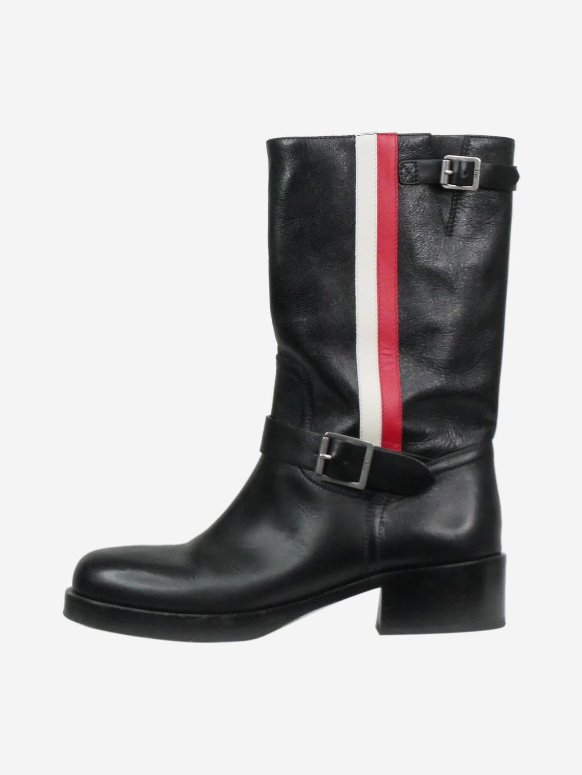 Black leather boots main product photo
