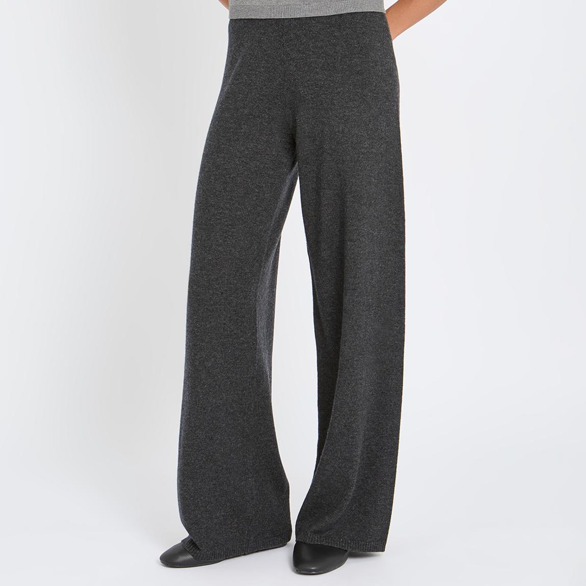 CHARCOAL CASHMERE BLEND STRAIGHT LEG JOGGER main product photo