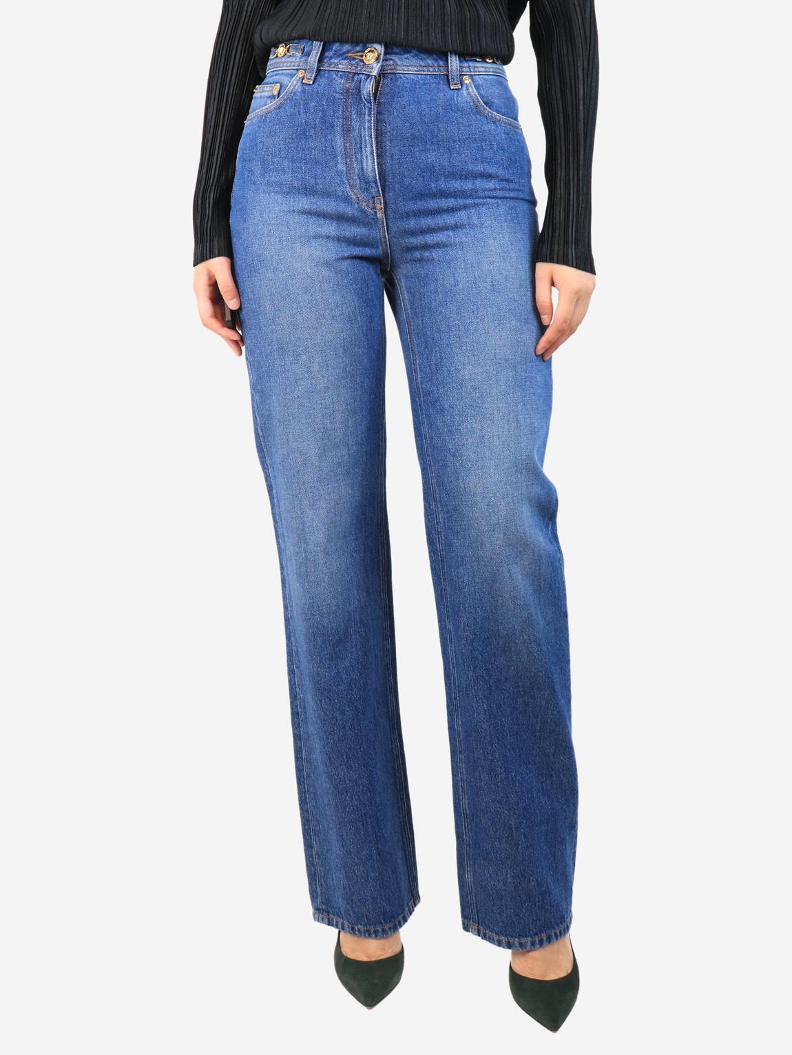 Blue straight-leg jeans main product photo