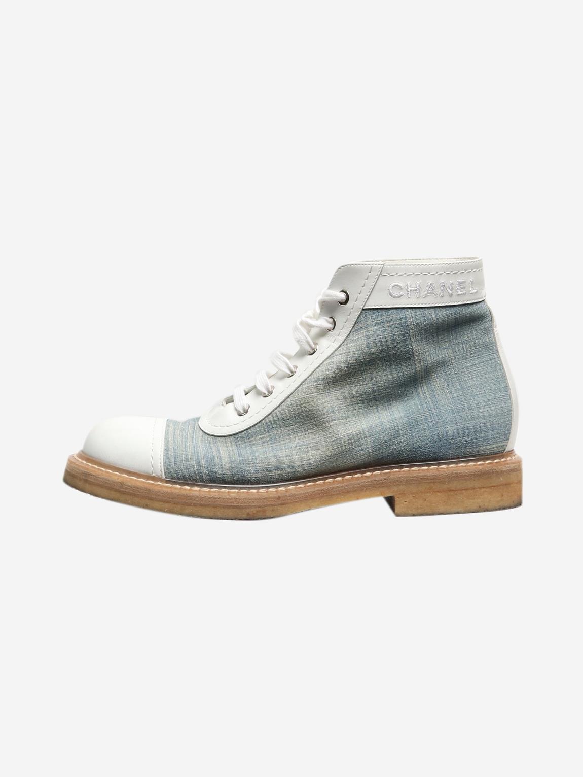 Blue denim glitter ankle boots main product photo