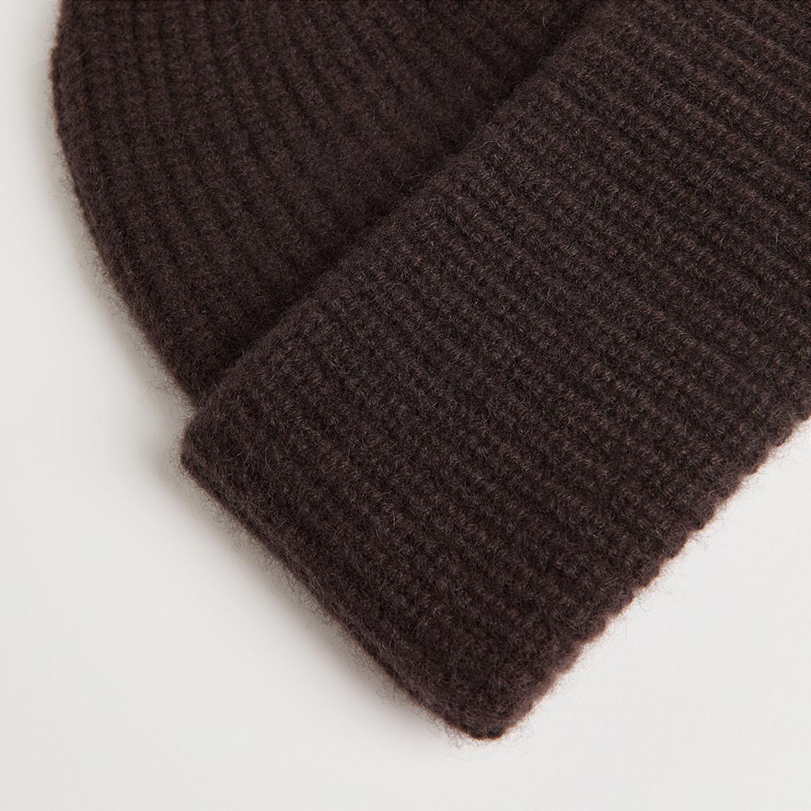 N°· Eleven Brown Cashmere Double Roll Beanie - BrandAlley