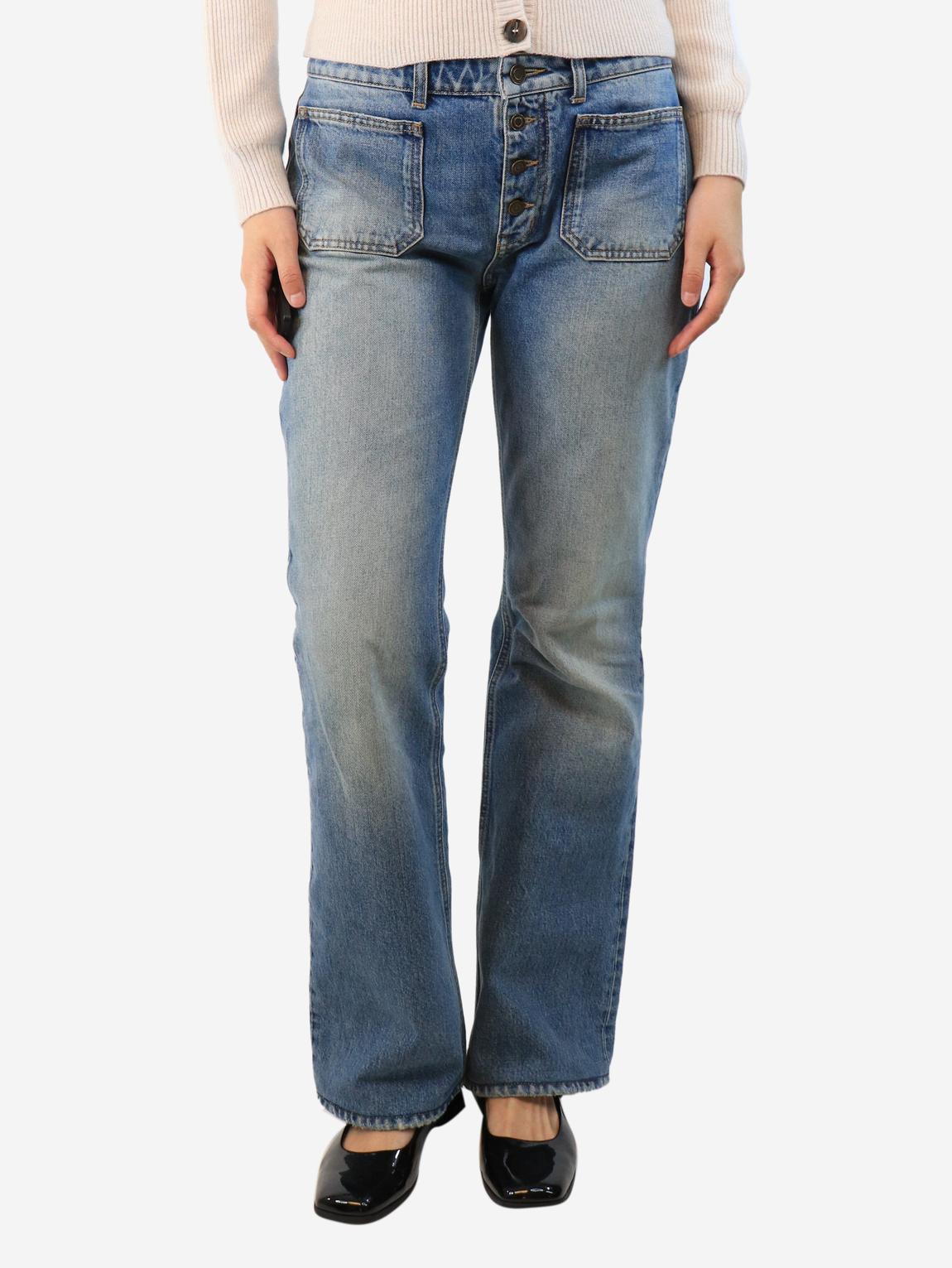 Blue frontback pocket jeans main product photo