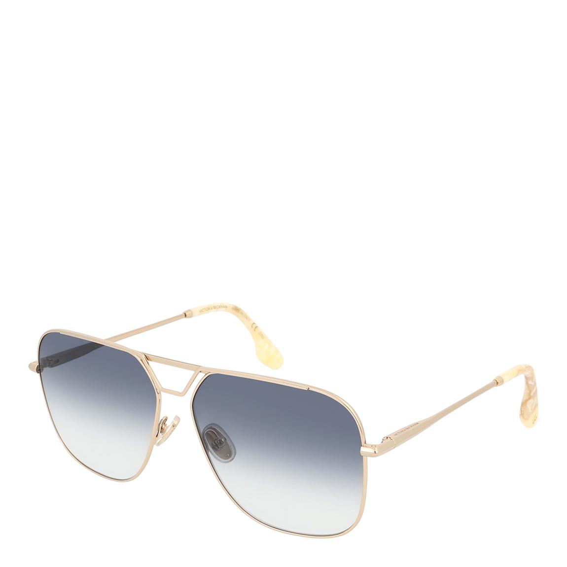 Women's Blue Lens Gold Frame Victoria Beckham Sunglasses 61mm main product photo
