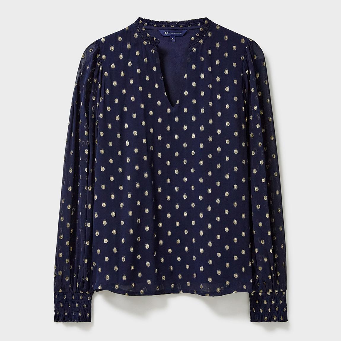 Navy Dancer Metallic Blouse main product photo