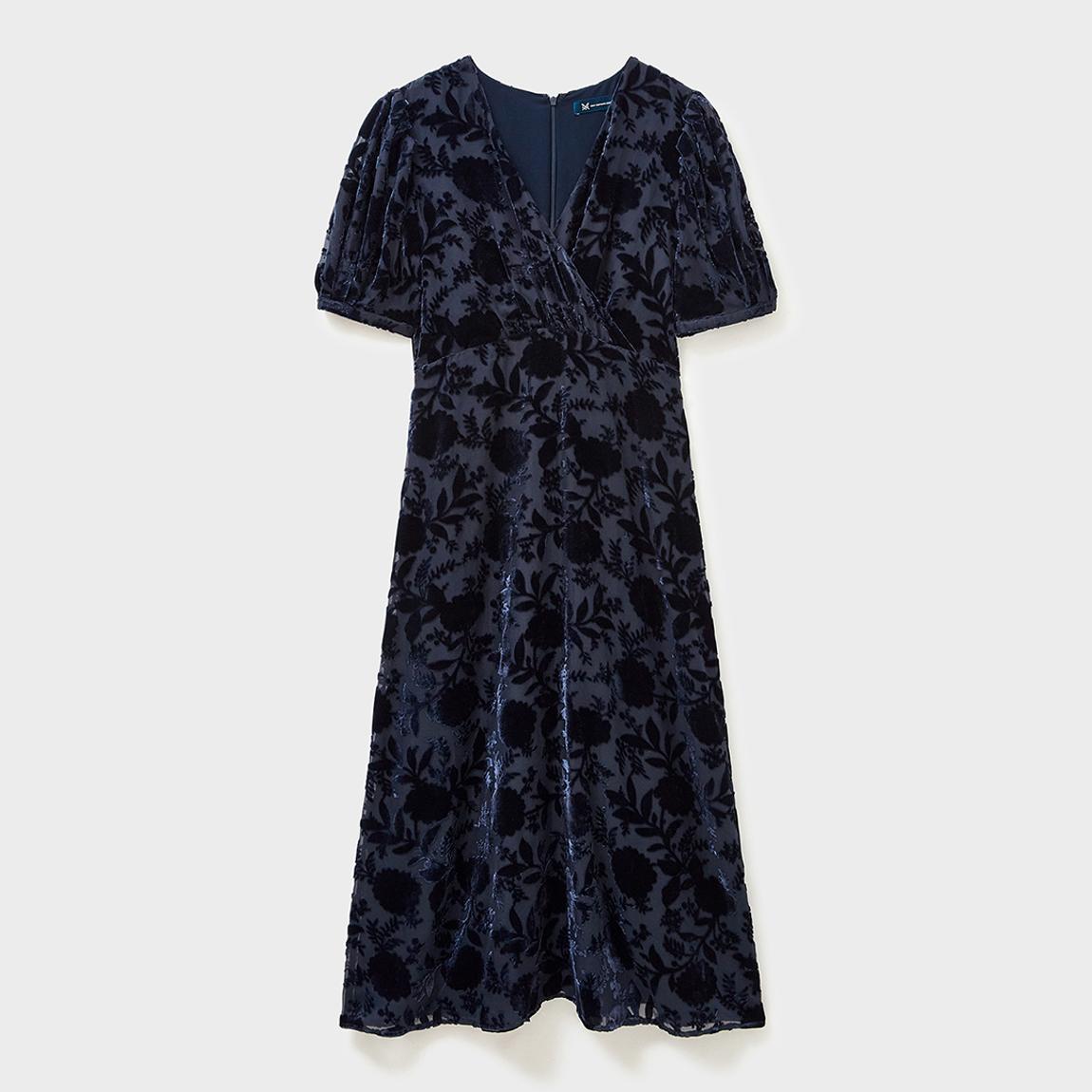 Navy Dorothy Velvet Devore Dress main product photo