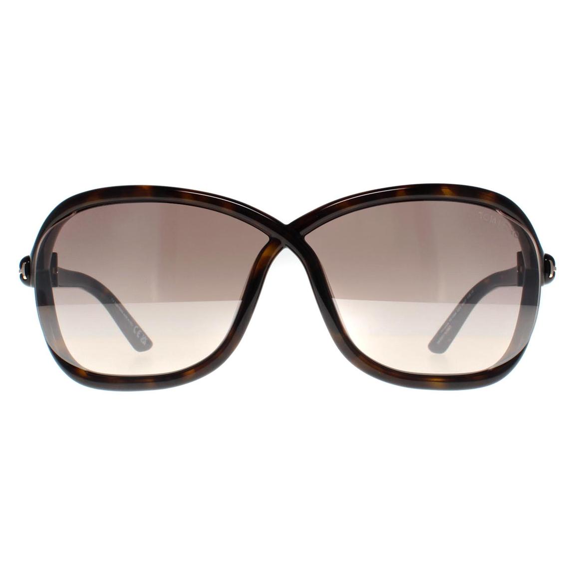 Women's Dark Havana/Brown Mirror Fernanda Tom Ford Sunglasses 68mm main product photo