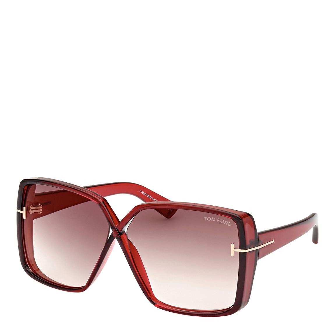 Women's Shiny Red/Brown Mirror Yvonne Tom Ford Sunglasses 63mm main product photo