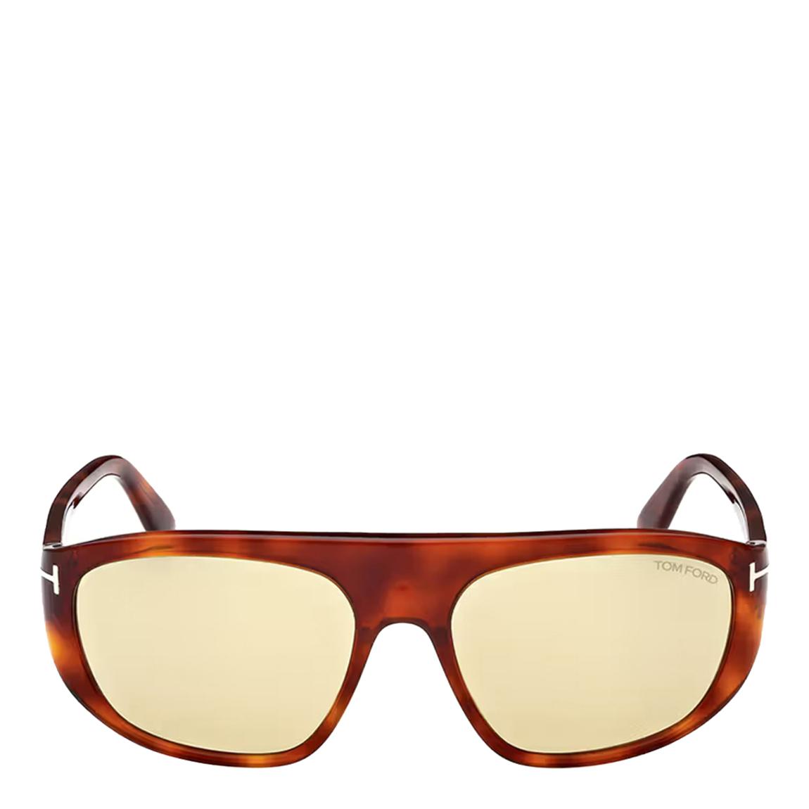 Unisex Blonde Havana/Brown Edward Tom Ford Sunglasses 58mm main product photo