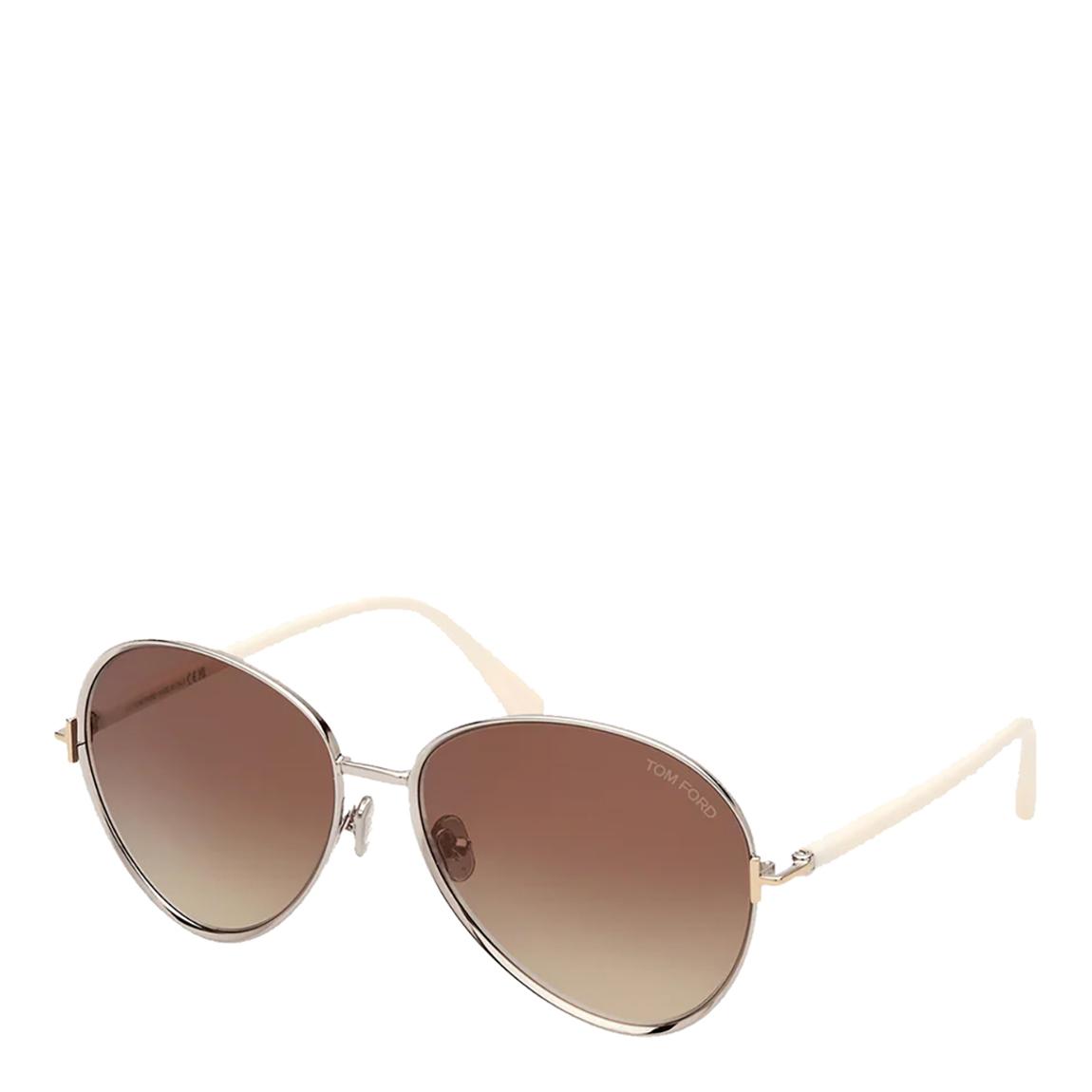 Women's Shiny Palladium/Brown Mirror Rio Tom Ford Sunglasses 59mm main product photo