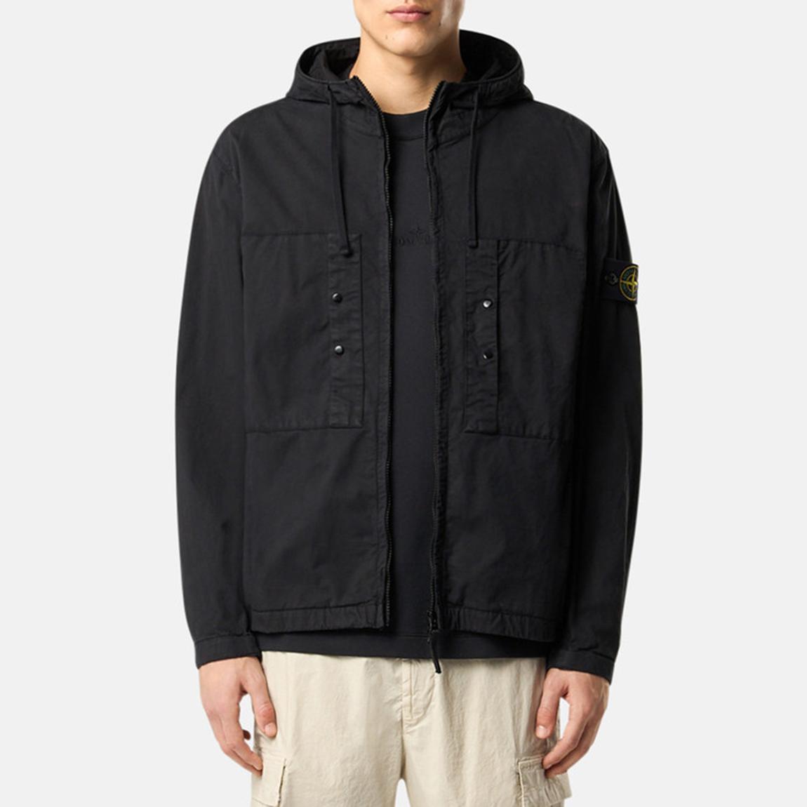 Stone Island Black Supima Cotton Twill Stretch Jacket - BrandAlley