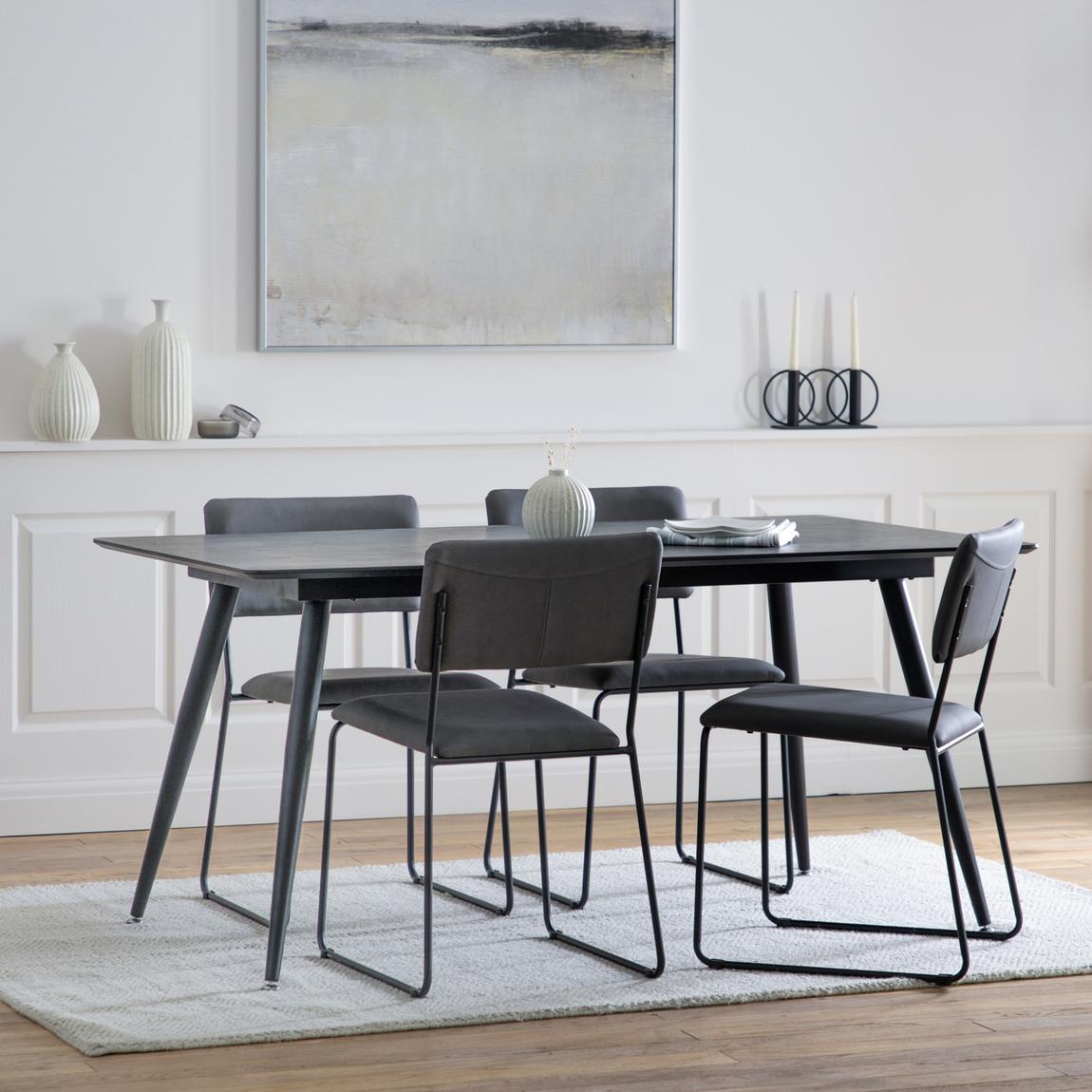 Aurora Dining Table Black 1600x900x750mm main product photo