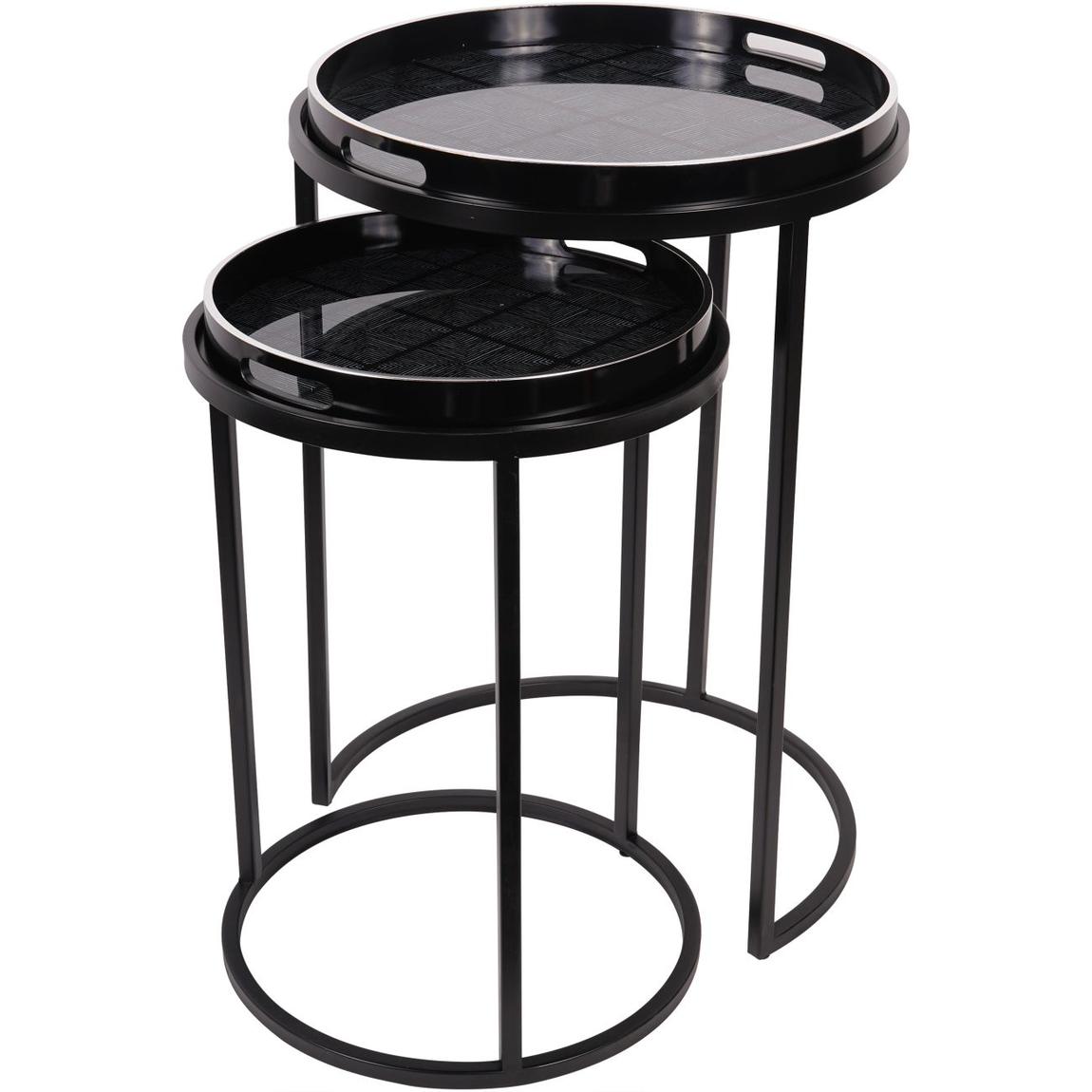 Squares Pattern Set Of 2 Side Tray Tables main product photo