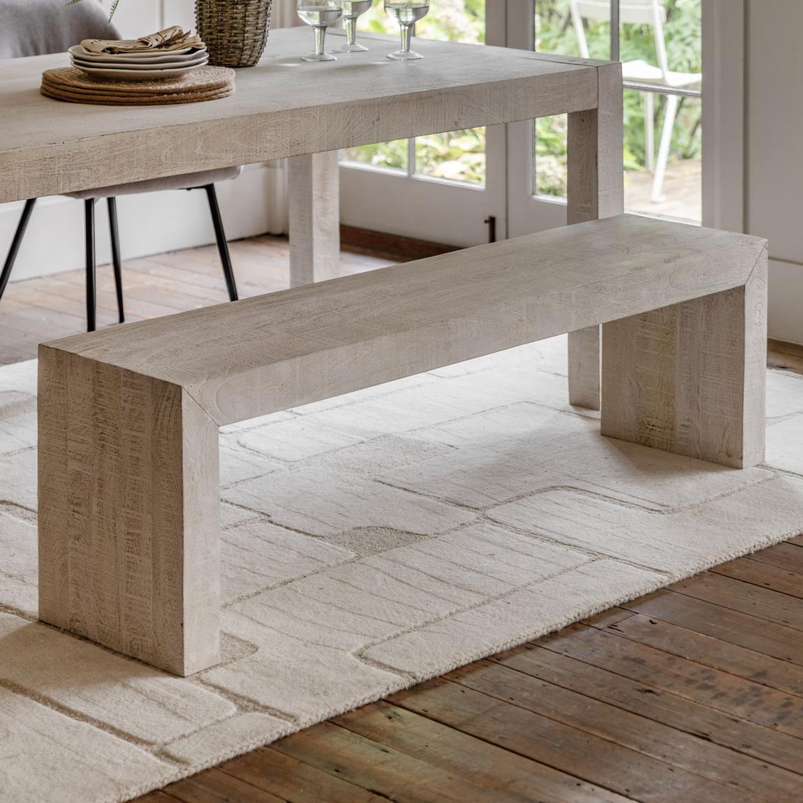 Cascade Dining Bench Whitewash 1600x360x450mm main product photo