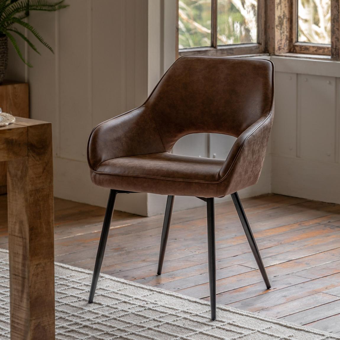 Luna Dining Chair Brown (2pk) main product photo