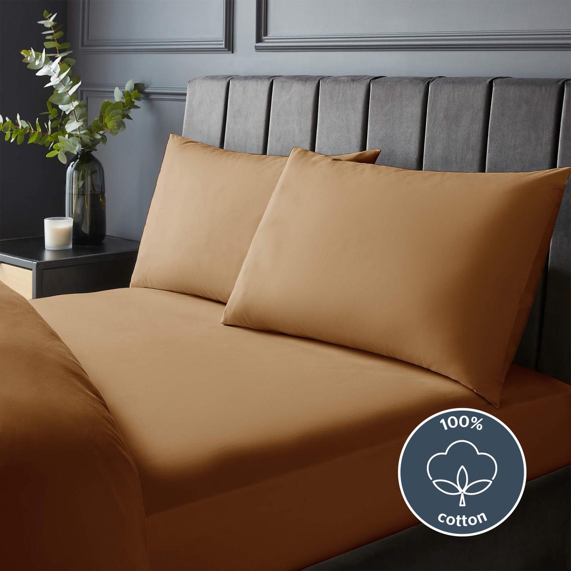 Silentnight Pure Cotton Extra Deep Fitted Sheet - Terracotta - King main product photo