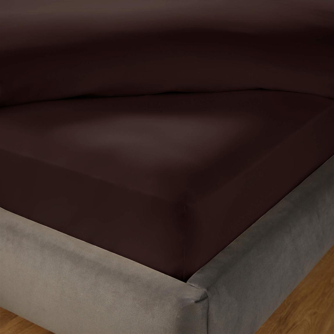 Silentnight Pure Cotton Extra Deep Fitted Sheet - Deep Plum - Double main product photo