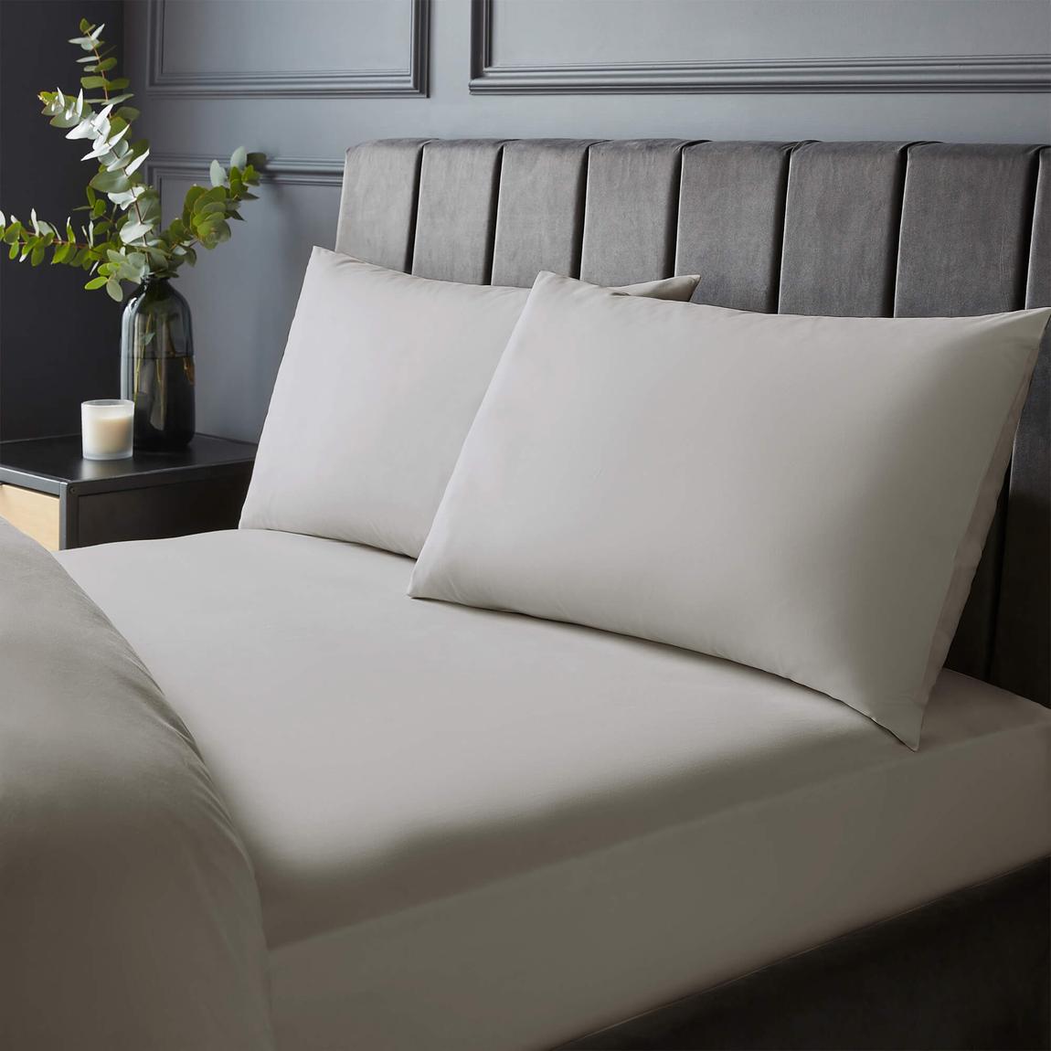 Silentnight Pure Cotton Pillowcase Pair - Light Grey main product photo