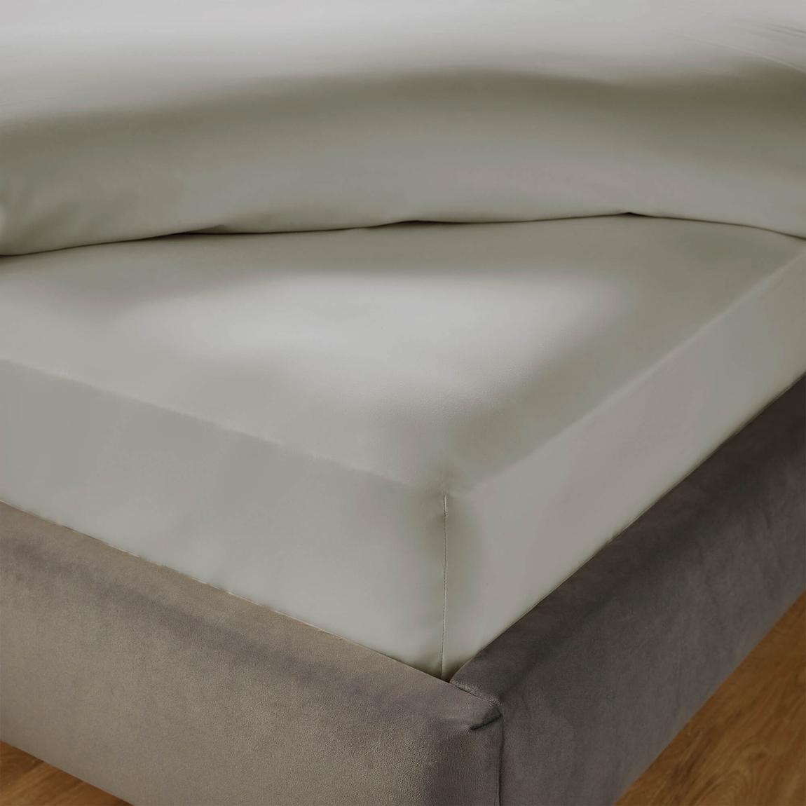 Silentnight Pure Cotton Extra Deep Fitted Sheet - Light Grey - Double main product photo