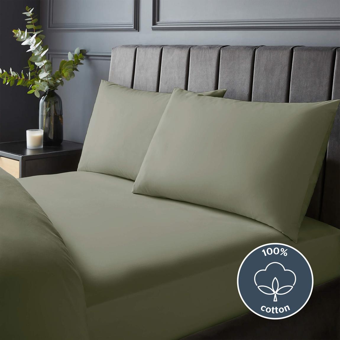 Silentnight Pure Cotton Extra Deep Fitted Sheet - Sage - Super King main product photo