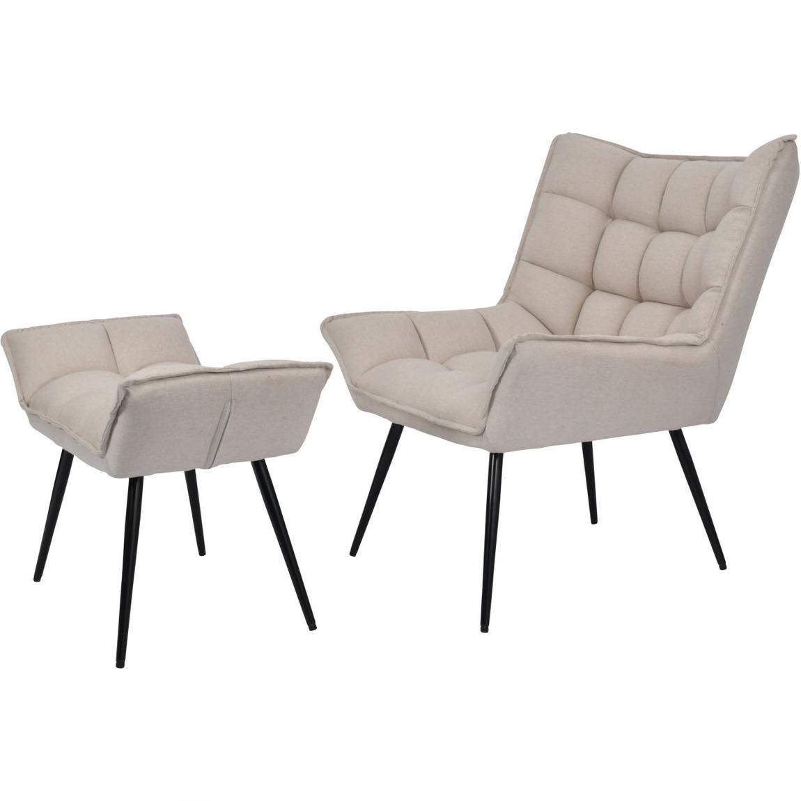 Chrishall Chair with Footstool in Oatmeal Fabric main product photo