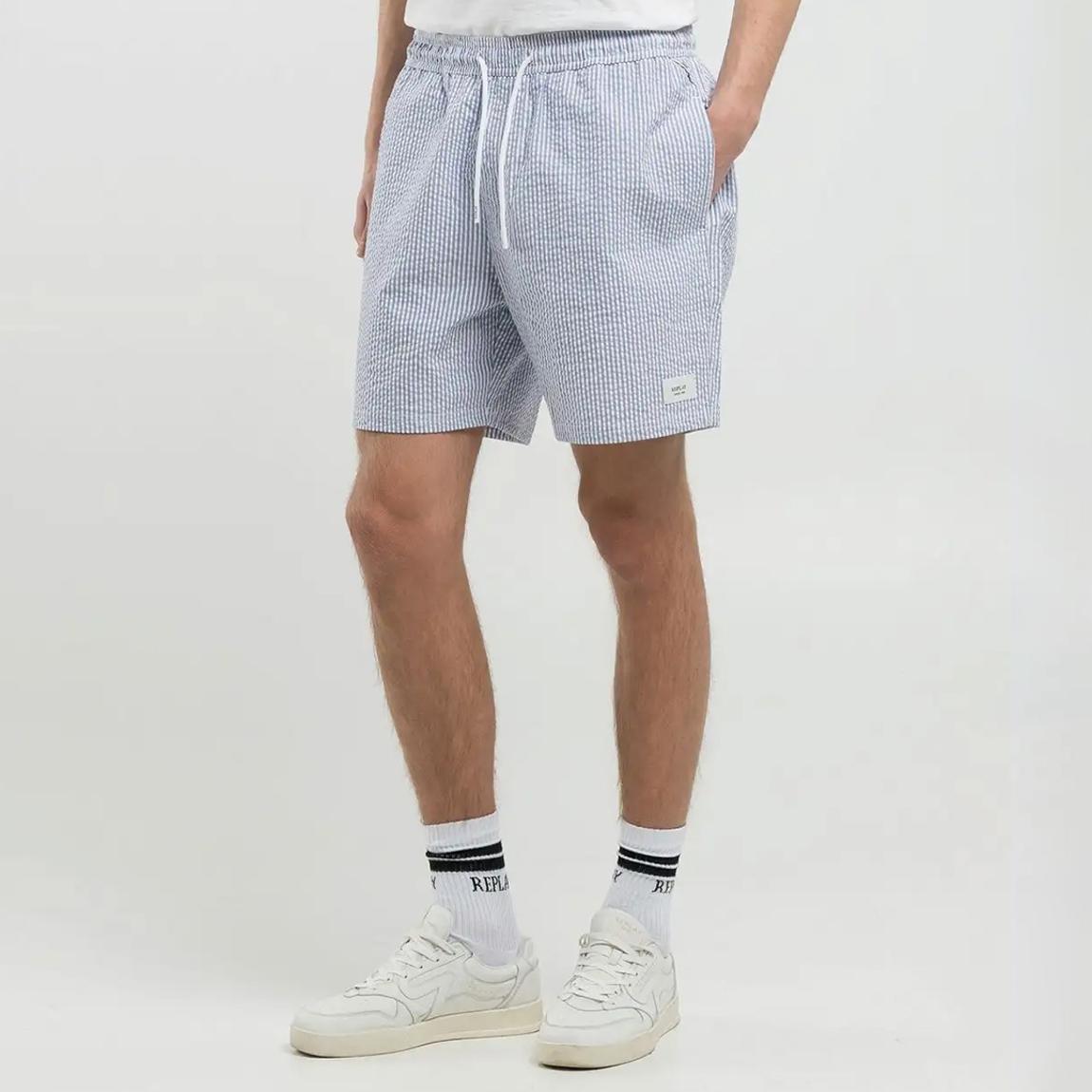 Blue/White Stripe Swim Shorts main product photo