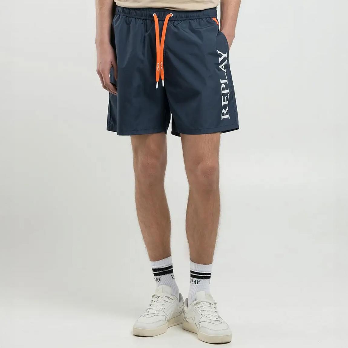 Orange Contrast Zip Swim Shorts main product photo