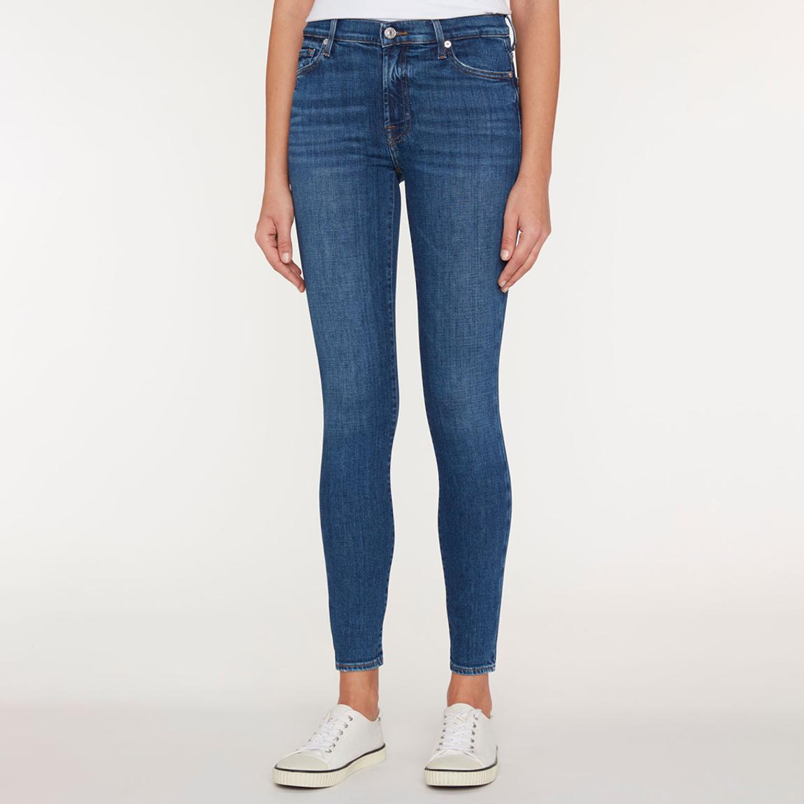 Blue Skinny Fit Crop Stretch Jeans main product photo