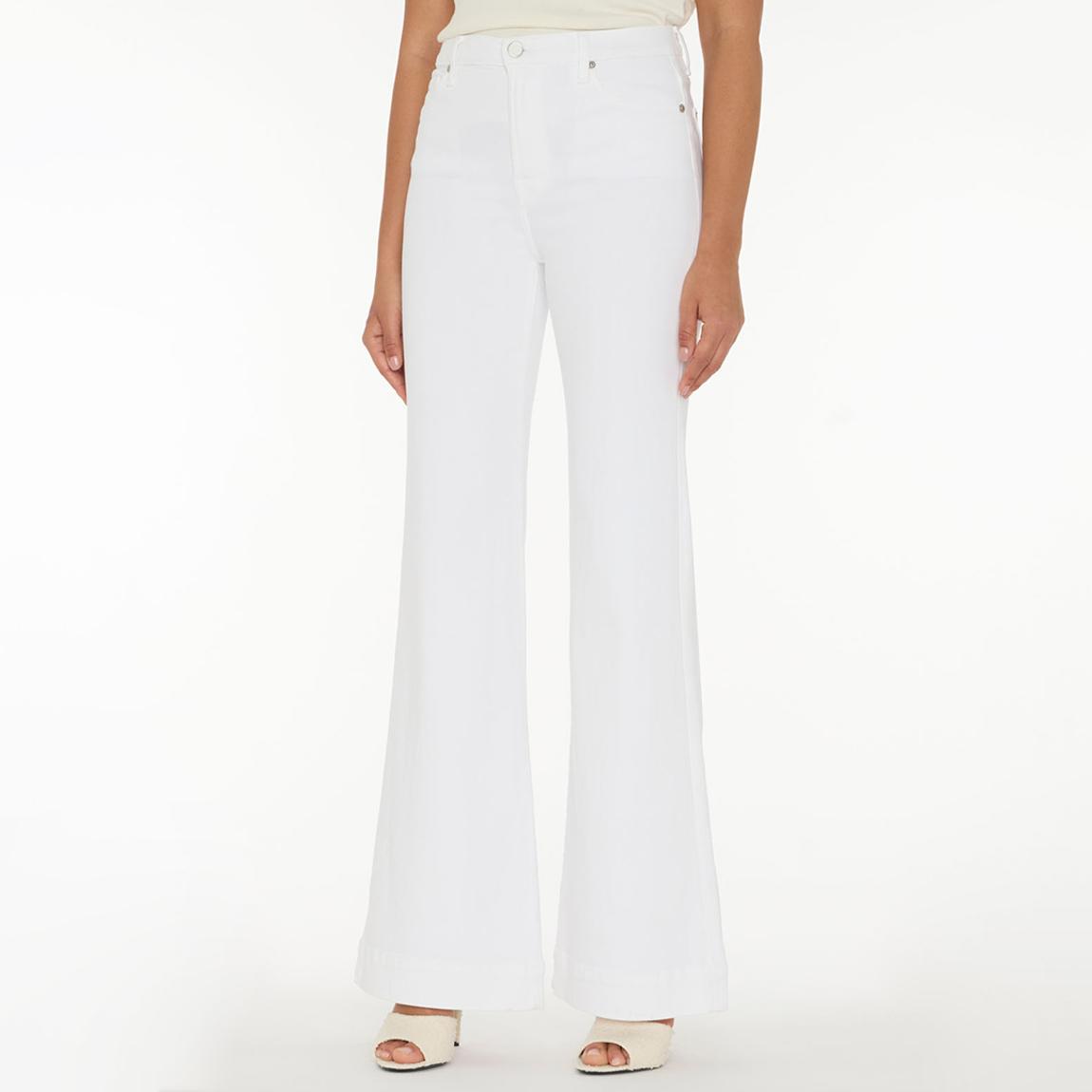 White Modern Dojo Flared Stretch Jeans main product photo