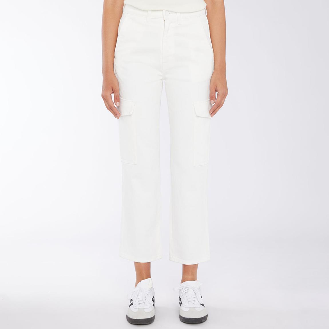 Ecru Logan Crop Cargo Stretch Jeans main product photo