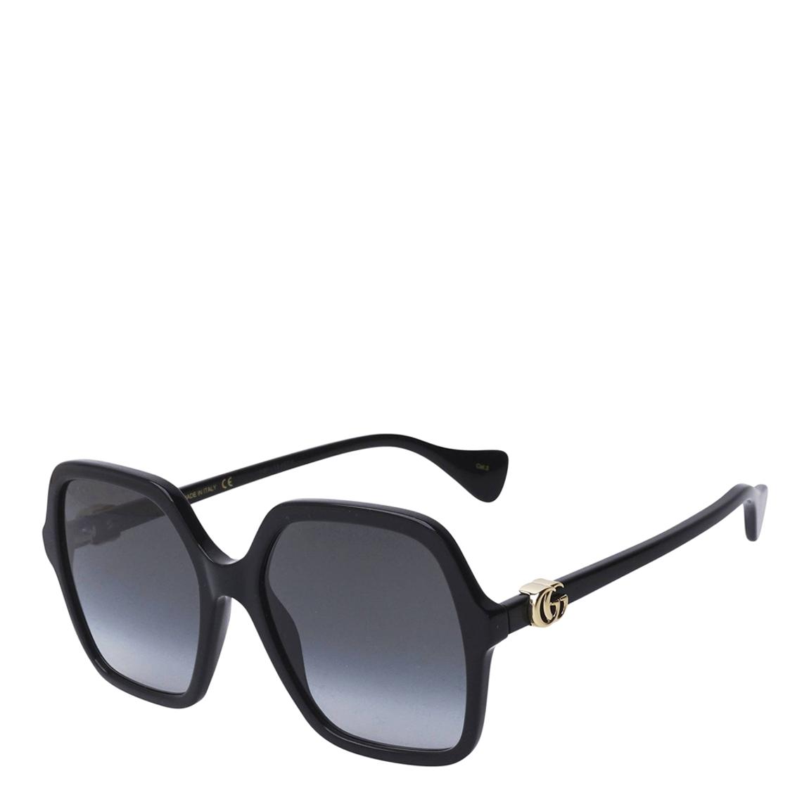 Women's Black/Grey Gucci Sunglasses 56mm main product photo