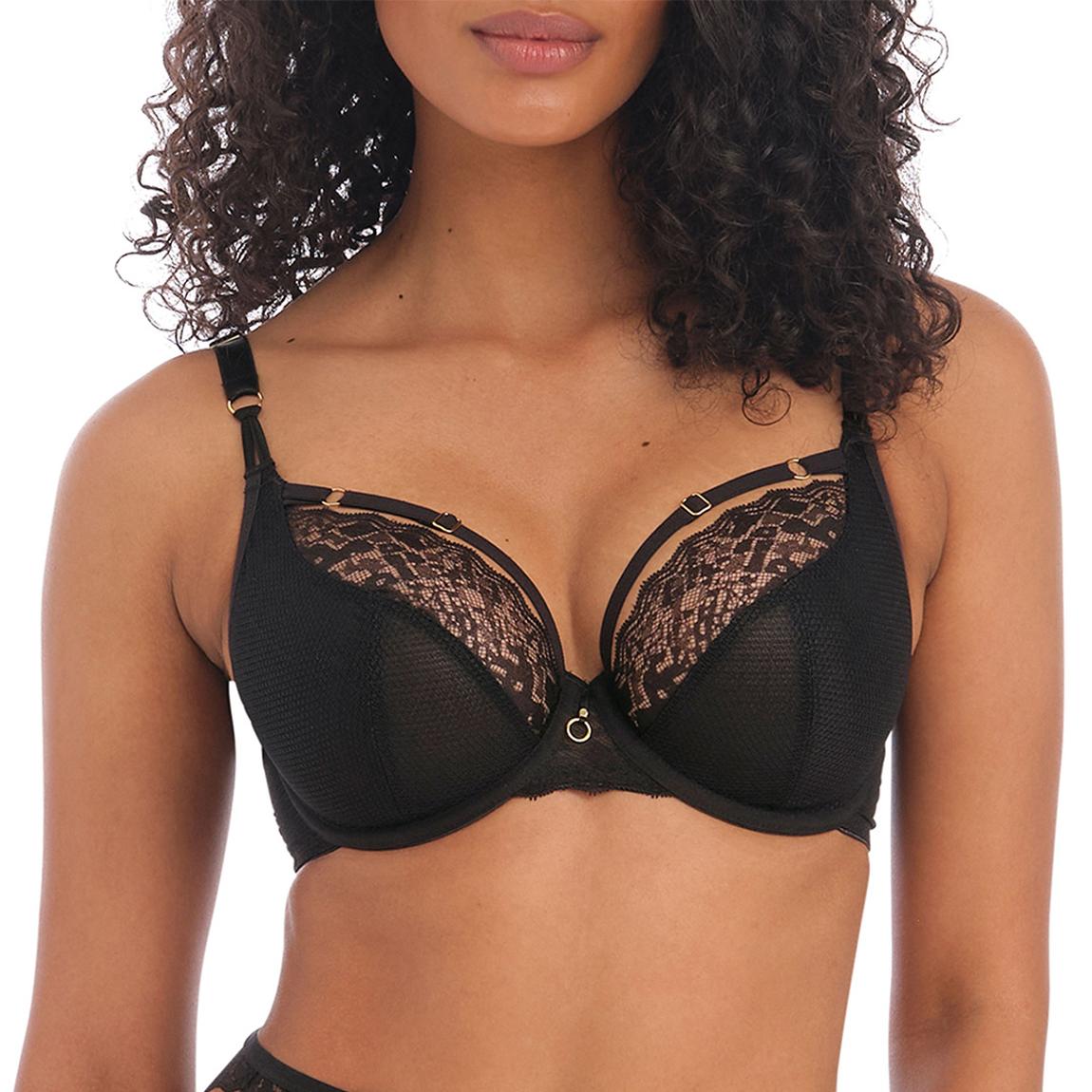 Black Temptress Underwired Plunge Bra main product photo