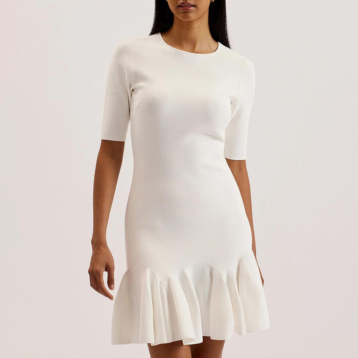 Ivory Alzann Knitted Skater Dress main product photo