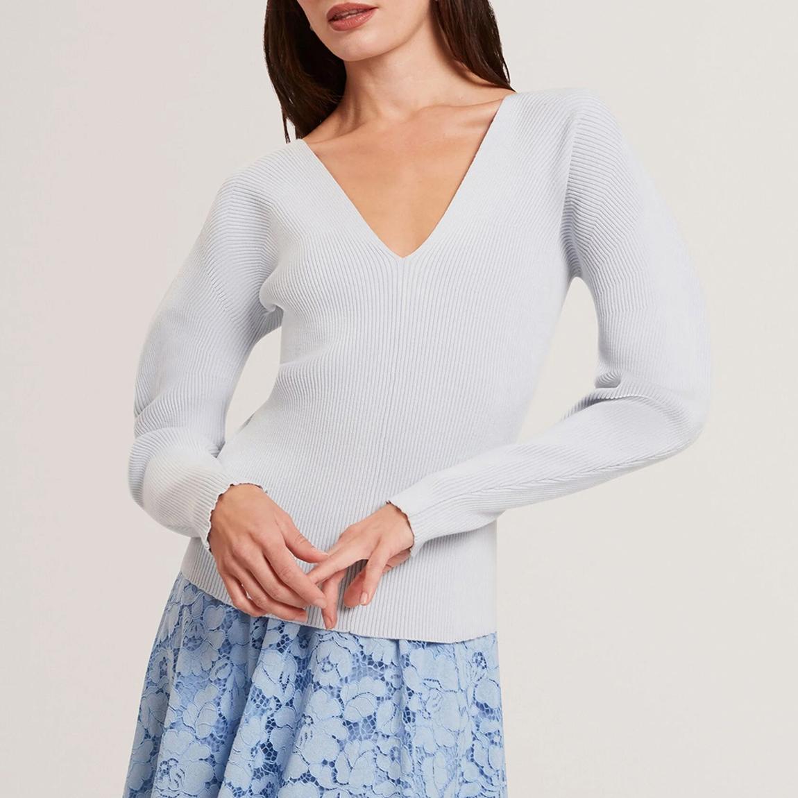 Blue Amelyaa Ribbed Sculpted Sleeve main product photo