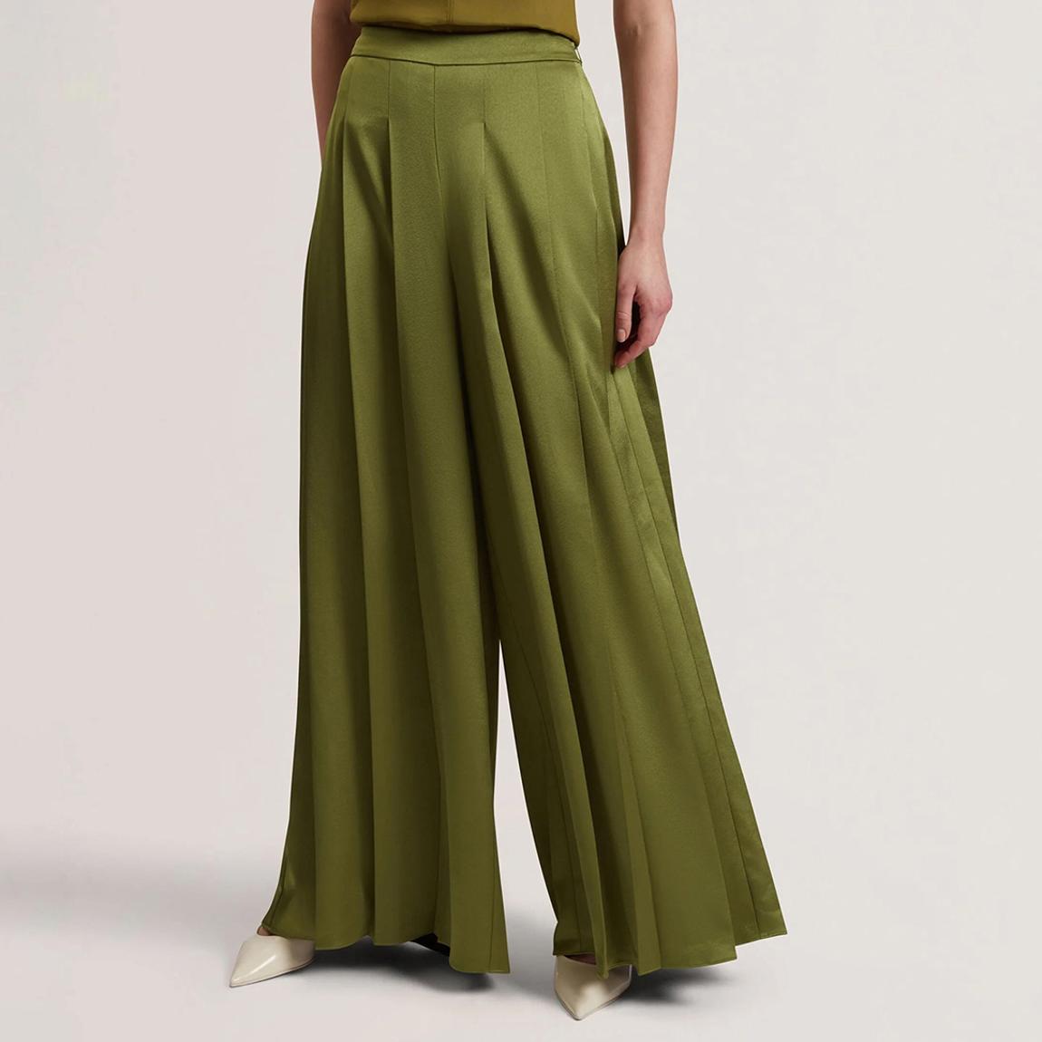 Khaki Duuva Box Pleat Wide Leg Trouser main product photo
