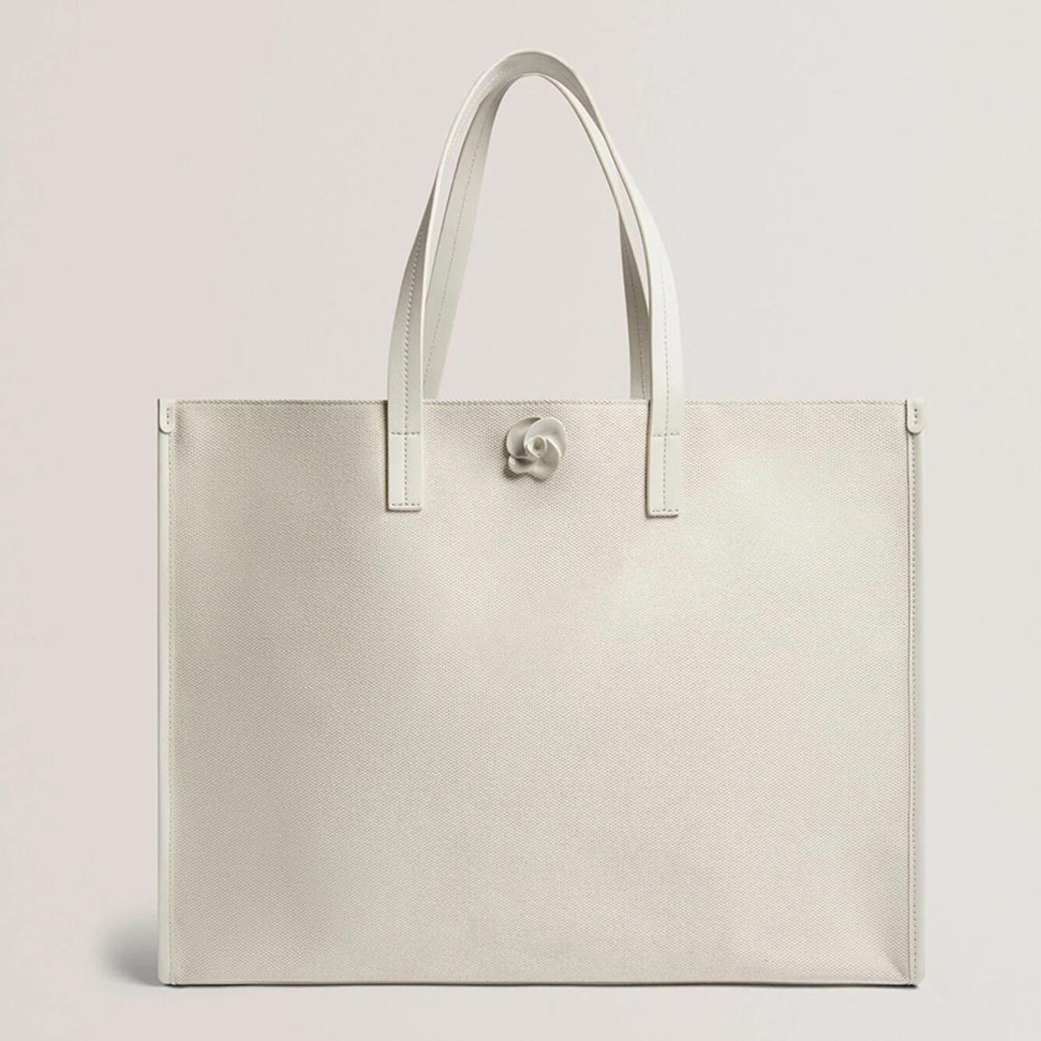 White Audos Canvas Rose Hardware Tote main product photo
