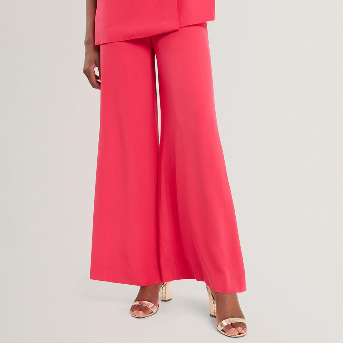 Coral Pink Carloet Silk Wide Leg Trouser main product photo
