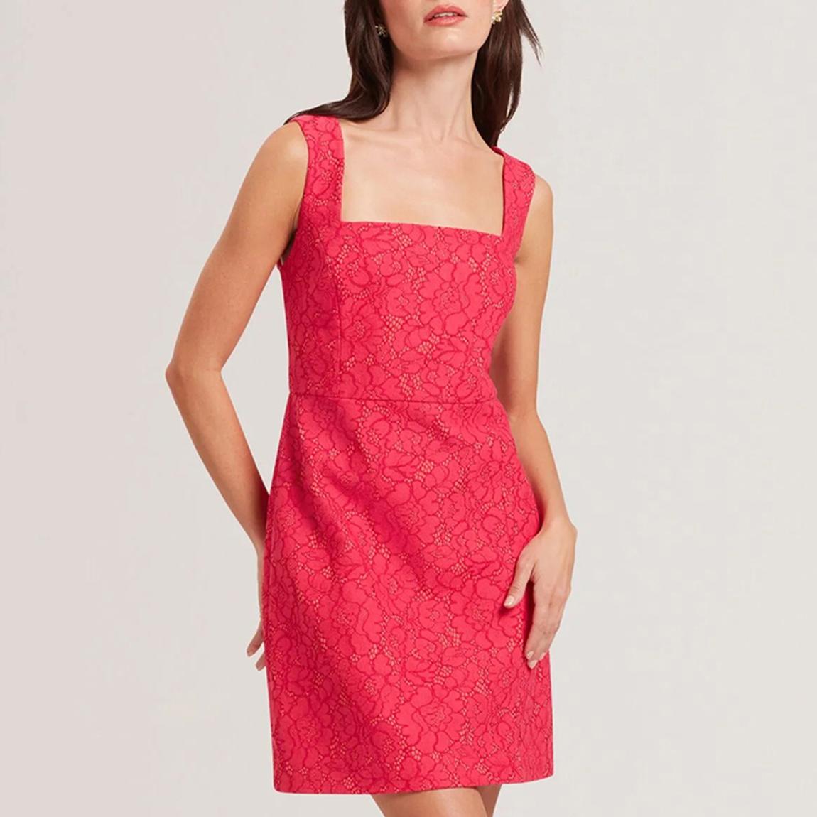 Fuchsia Meriod Bonded Lace Mini Dress main product photo