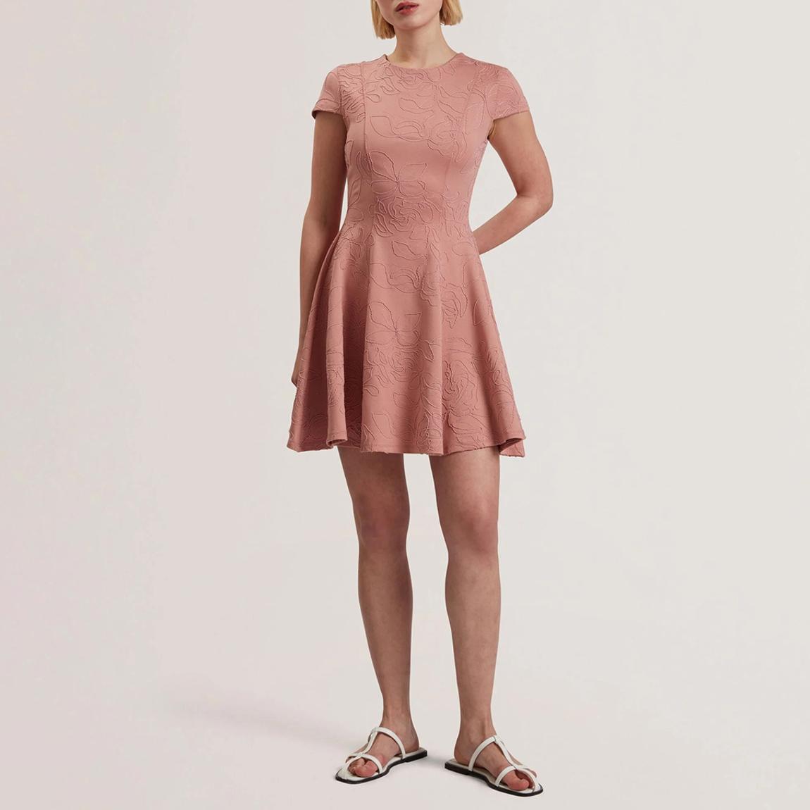 Dusty Pink Clodaa Embroidery Skater Dress main product photo