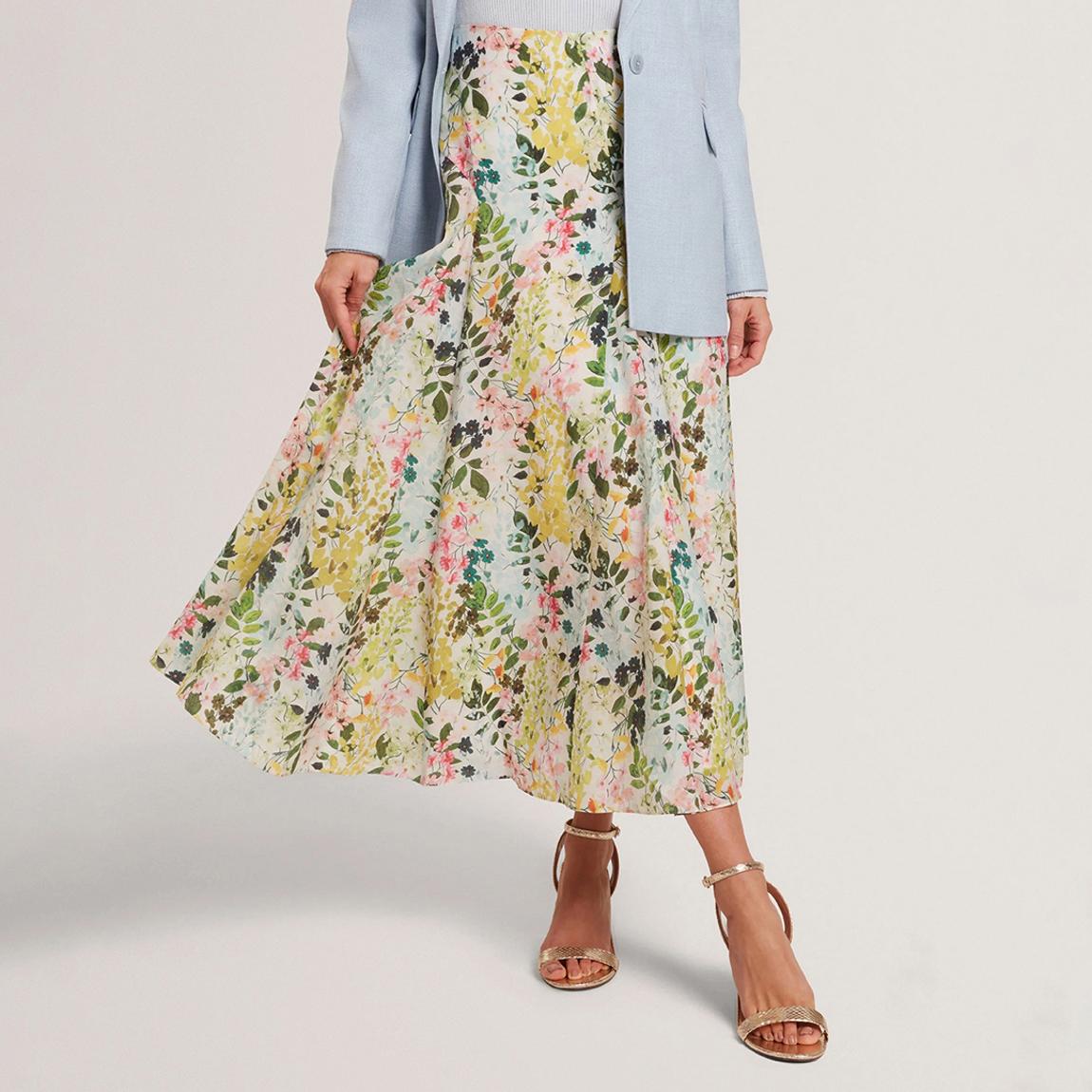 Green Azulla Seam Detailing Midi Skirt main product photo