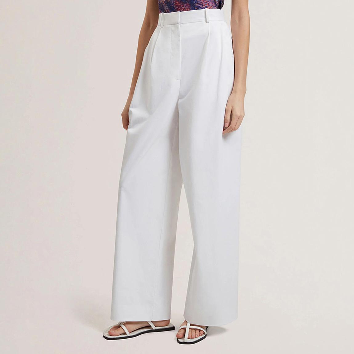 White Zozia Pleat Front High Waisted Trouser main product photo