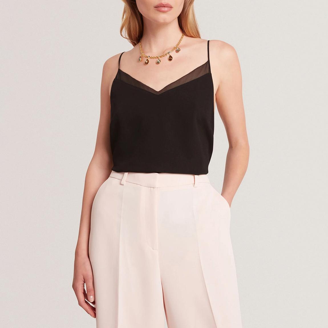 Black Lulea Chiffon Insert Cami Top main product photo