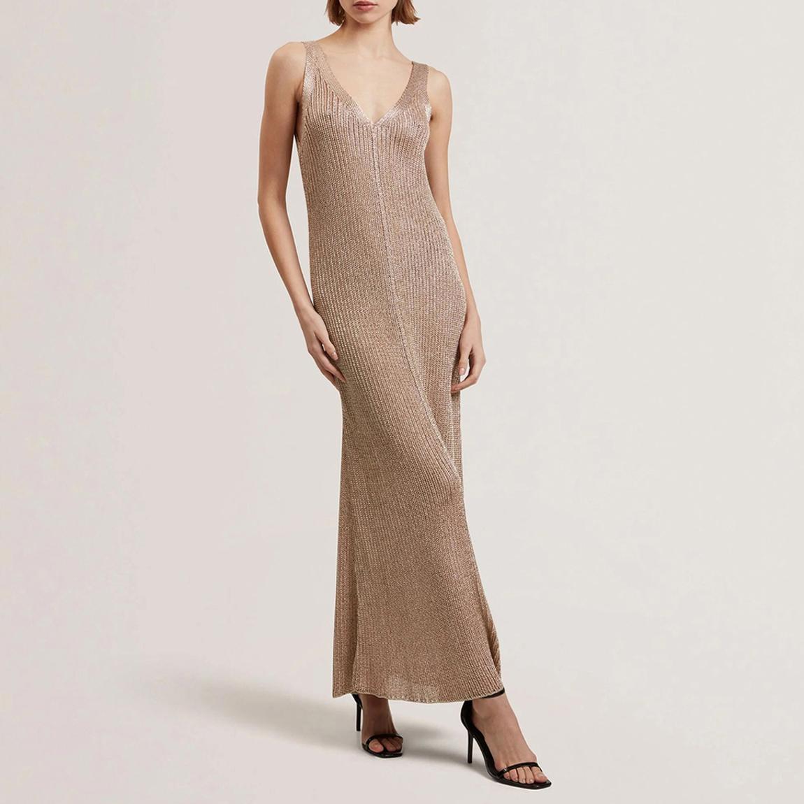 Gold Alarnaa Chainmail Knitted Dress main product photo