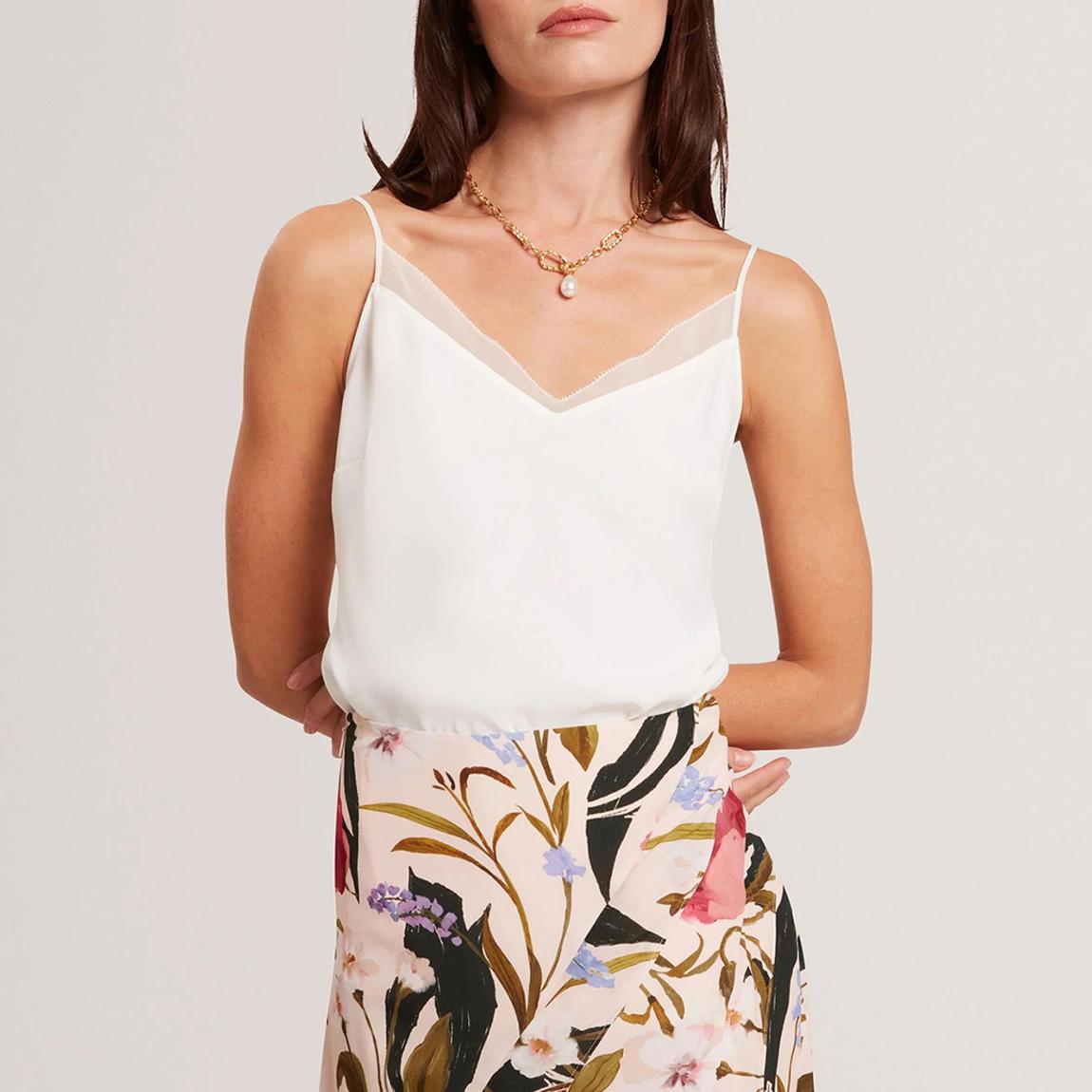 Ivory Lulea Chiffon Insert Cami Top main product photo