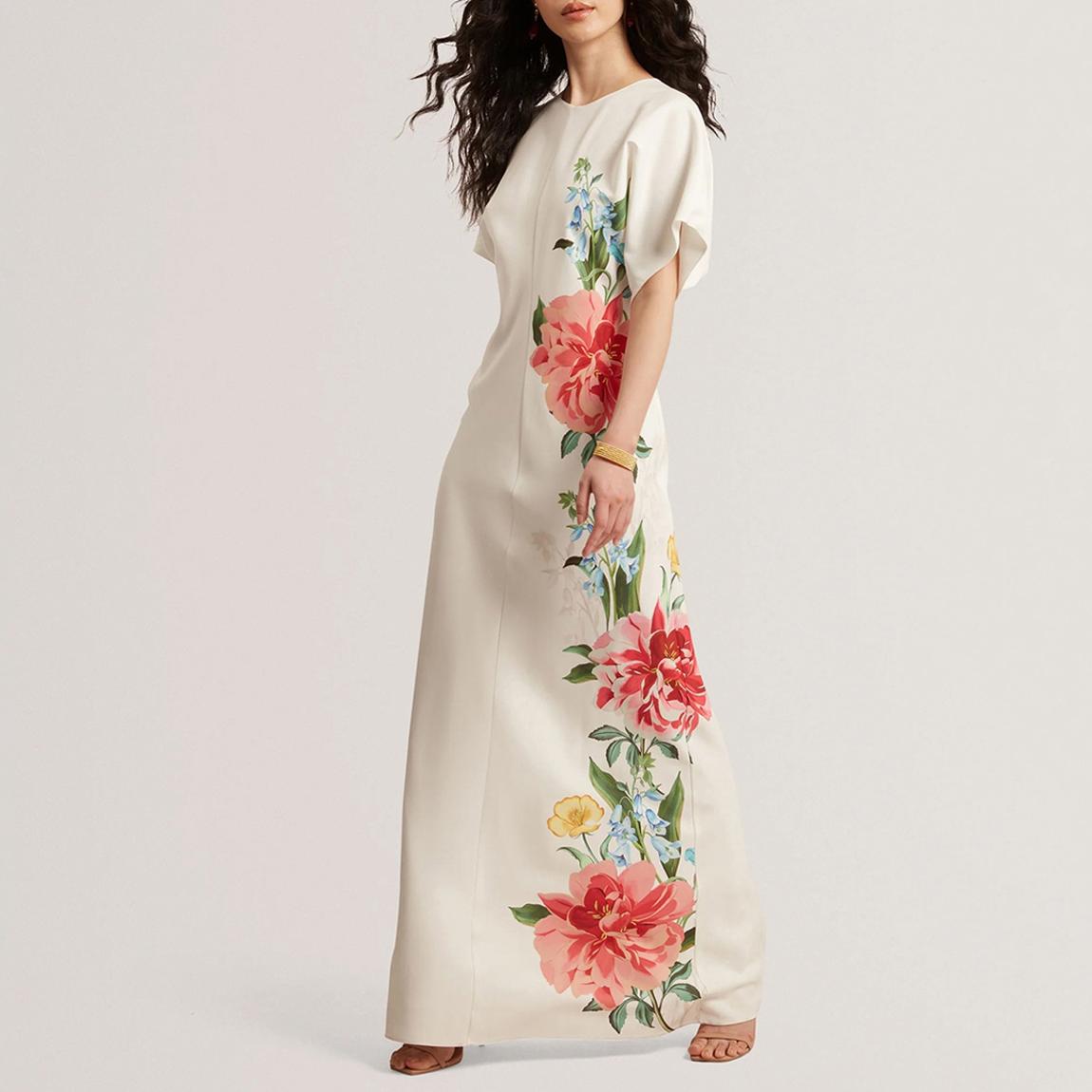 Ted Baker White Dodia Column Maxi Dress - BrandAlley