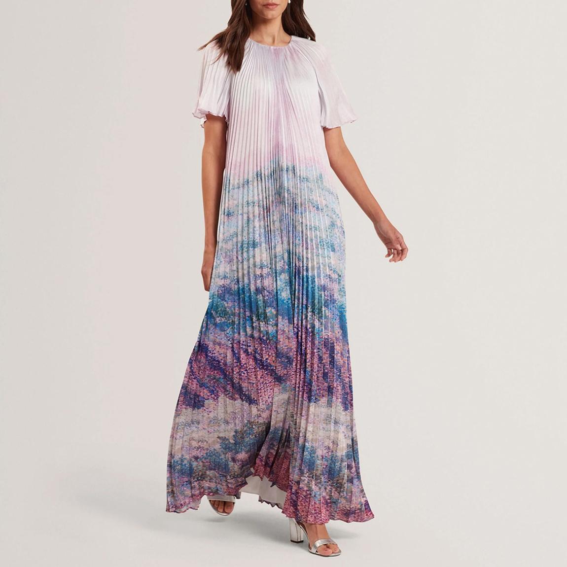 Pink Deeliaa Short Sleeve Pleated Dress main product photo