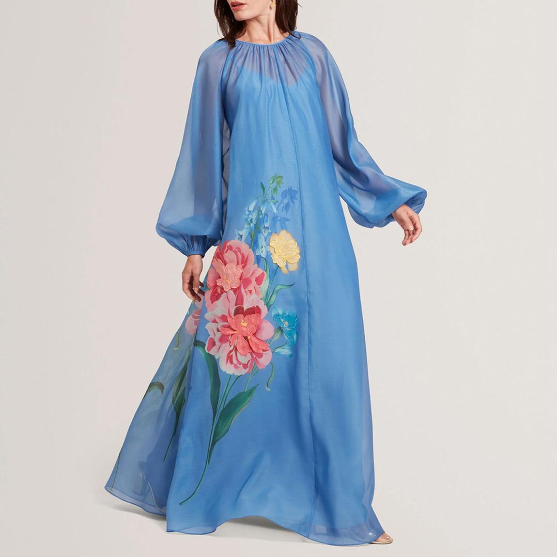 Blue Niicoh Volume Sleeve Organza Dress main product photo